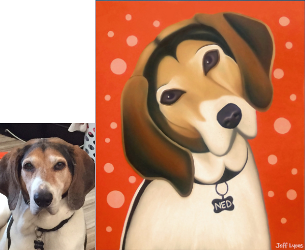 custom pet portrait painting of a dog