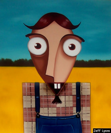 Goofy, whimsical pop abstract art painting by Jeff Lyons