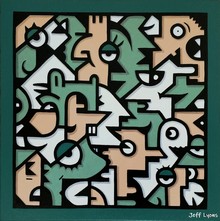 green patterned abstract art
