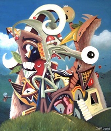 Silly pop surrealism abstract art painting