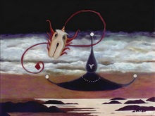 A surrealism painting by Jeff Lyons