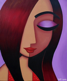 Abstract woman oil painting
