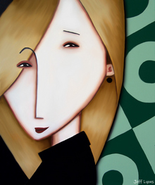 Modern, slightly abstract woman painting