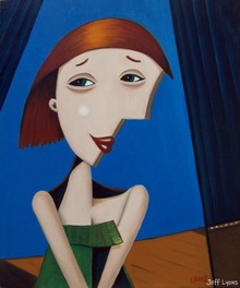 Abstract portraiture painting of a woman