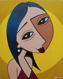 Abstract woman painting
