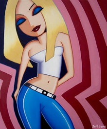 funky art painting of a woman posing 
