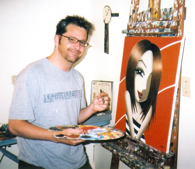 Jeff Lyons and his female portrait